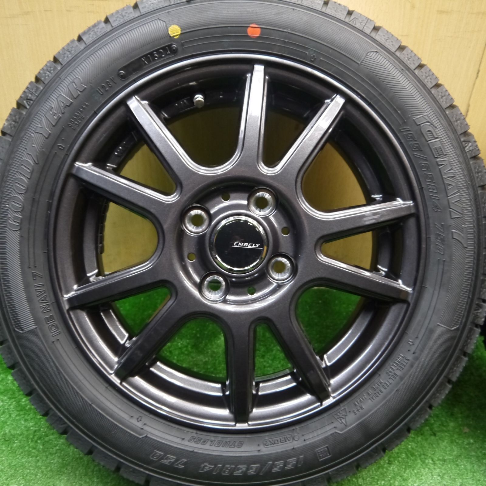 24年 スタッドレス 155 65 R 14 グッドイヤー アイスナビ7 EMBELY S 10 エンベリー 14インチ PCD 100 4 H ス
