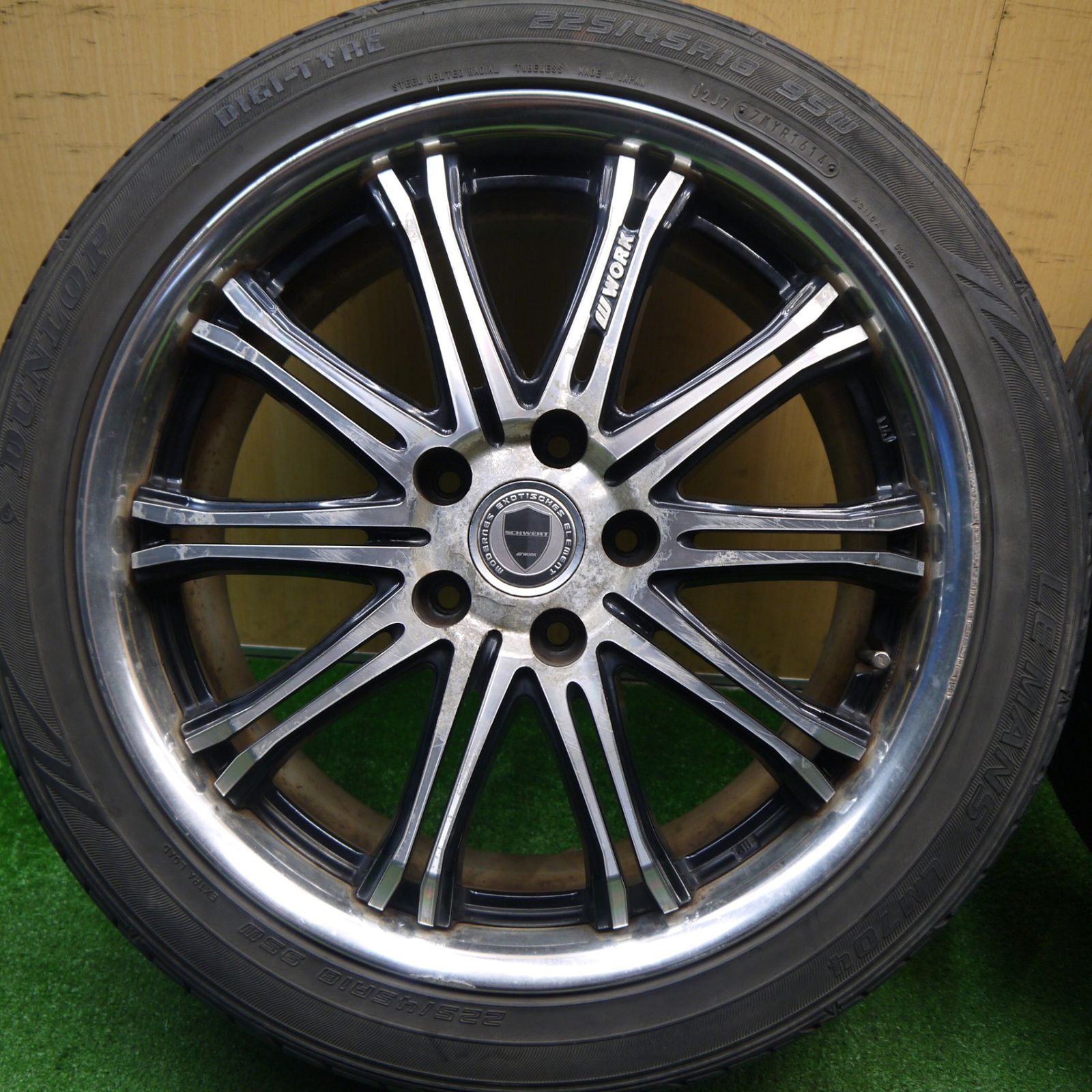 4本価格 WORK SCHWERT SW 1 225 45 R 18 ダンロップ LE MANS LM 704 18インチ ワーク シュバート シュヴァート PCD 114 3 5 H ノ