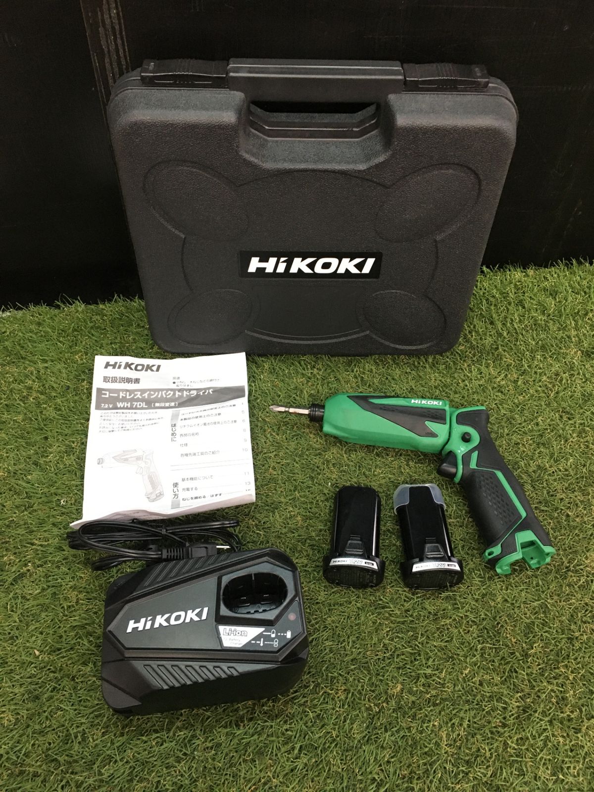品 0906 HiKOKI 日立工機 7.2 vコードレスインパクトドライバ 1.5 Ah電池x 2 充電器 WH 7 DL LCSK