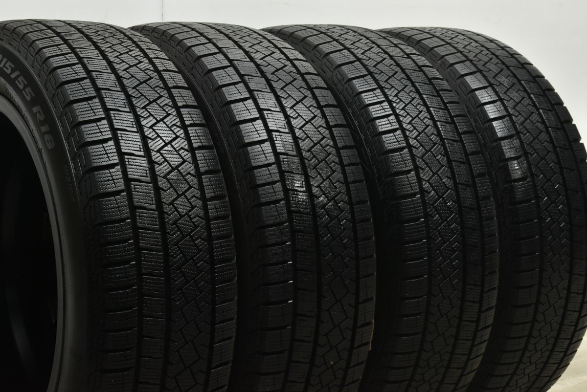  バリ溝 ユーロスピード 18 in 7 J 48 PCD 114 3 ピレリ アイスゼロアシンメトリコ 215 55 R エクストレイル CX 30 MX 18インチ タイヤ ホイールセット