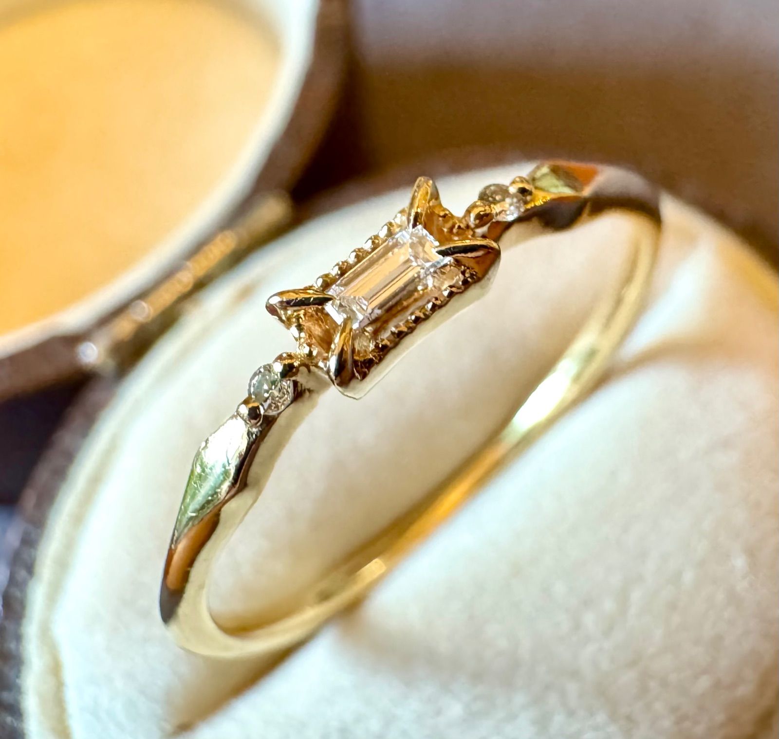 agete◇K18YG*11号*バケットカットダイヤモンドリング*アガット - メルカリ