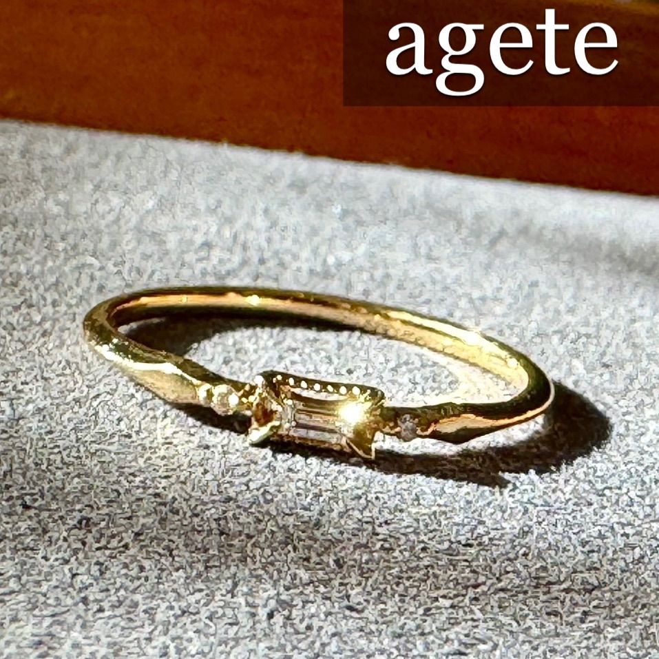 agete◇K18YG*11号*バケットカットダイヤモンドリング*アガット - メルカリ