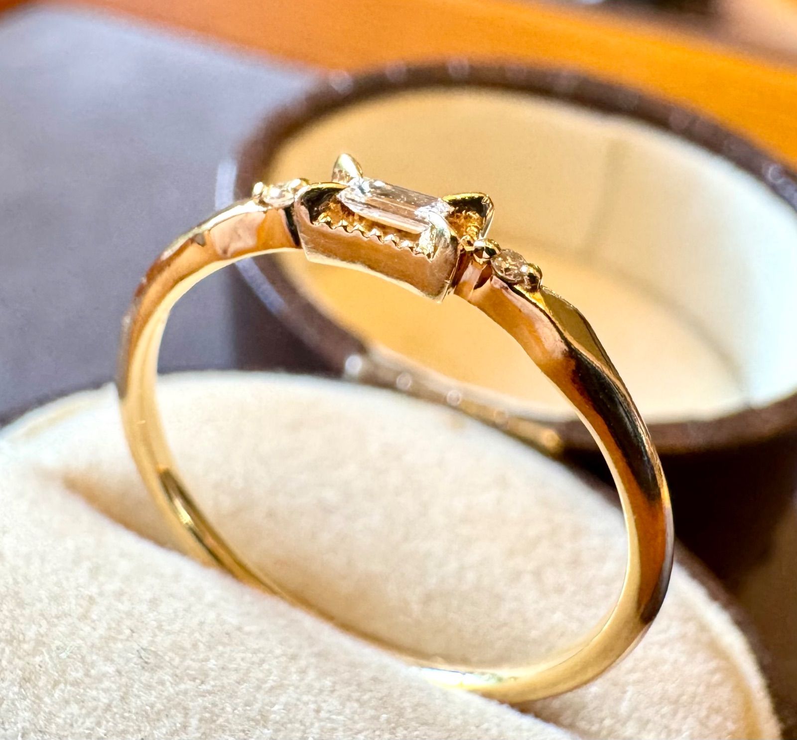 agete◇K18YG*11号*バケットカットダイヤモンドリング*アガット - メルカリ