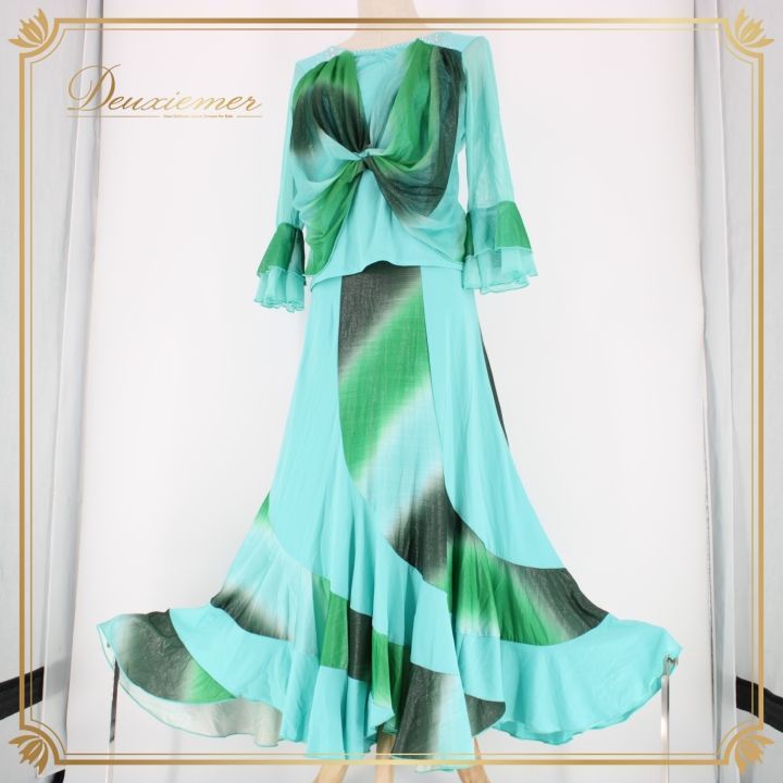 社交ダンス 衣装 スタンダード 上下セット ツーピース レッスンウェア