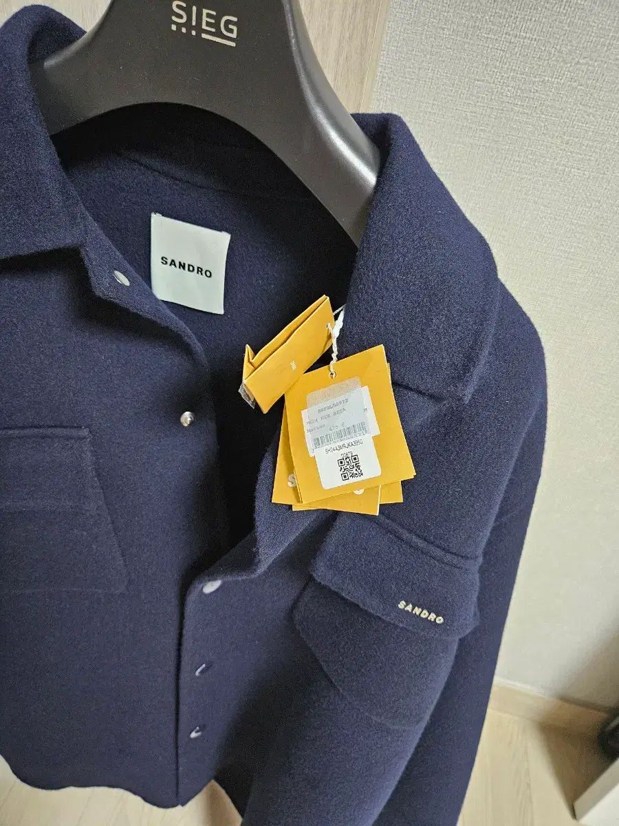 新品) 24fw SANDRO(サンドロ)オム ウール メタルロゴ ジャケット