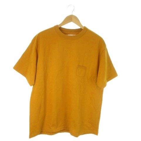 人気，お得 イール EEL Products 半袖Tシャツ クルーネック コットン 胸ポケット M 黄 マスタード /AO13 ■GY03 Tシャツ