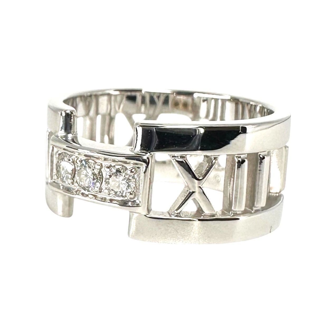 Tiffany-Co. ティファニー アトラス ３PD リング 6 g 9号 Au 750 レディース 指輪 ジュエリー -A 9304