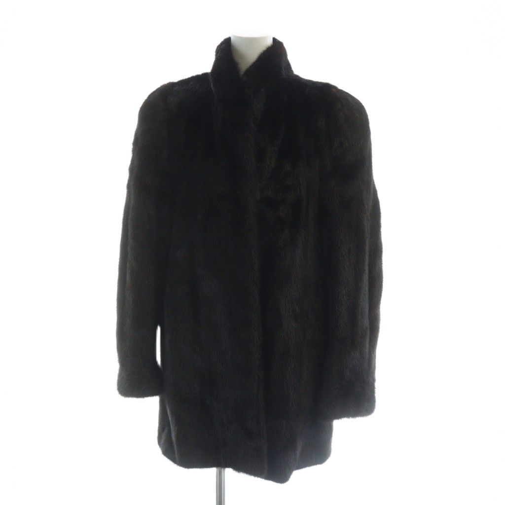 ノーブランド品 毛皮コート ミンクファー 総裏地 ミドル 長袖 ネーム