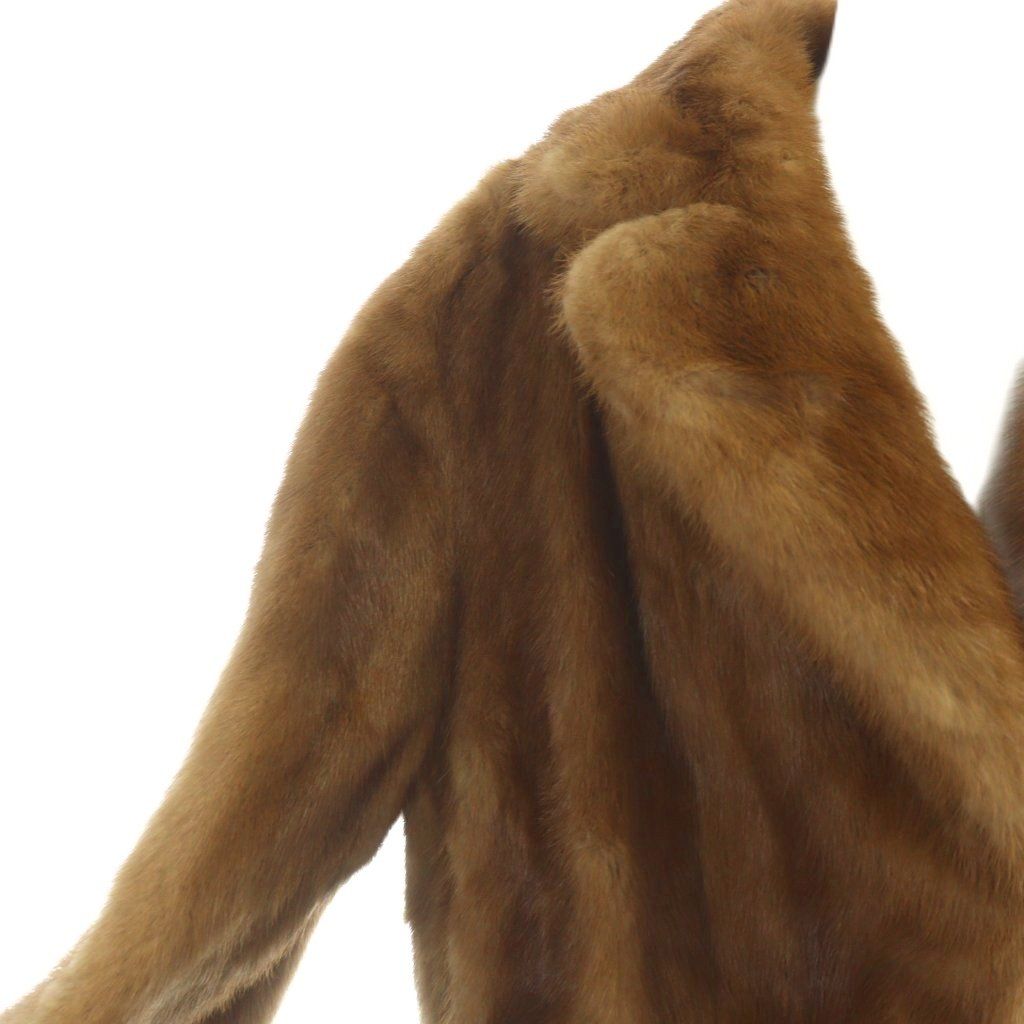 PALODY 毛皮コート ミンクファー ミドル 長袖 総裏地 茶 ブラウン