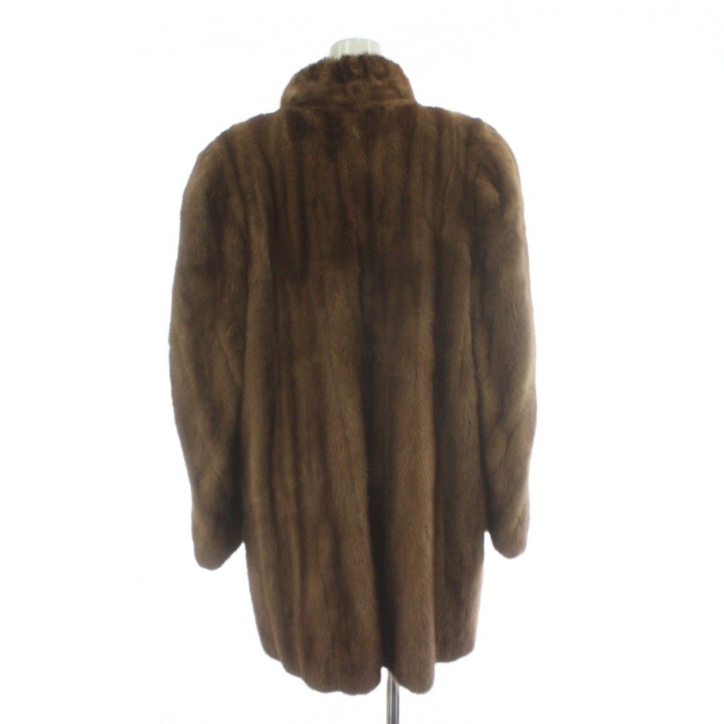 エンバ EMBA ファーコート ミンク 毛皮 ブラウン ミドル丈 /PP □GY18