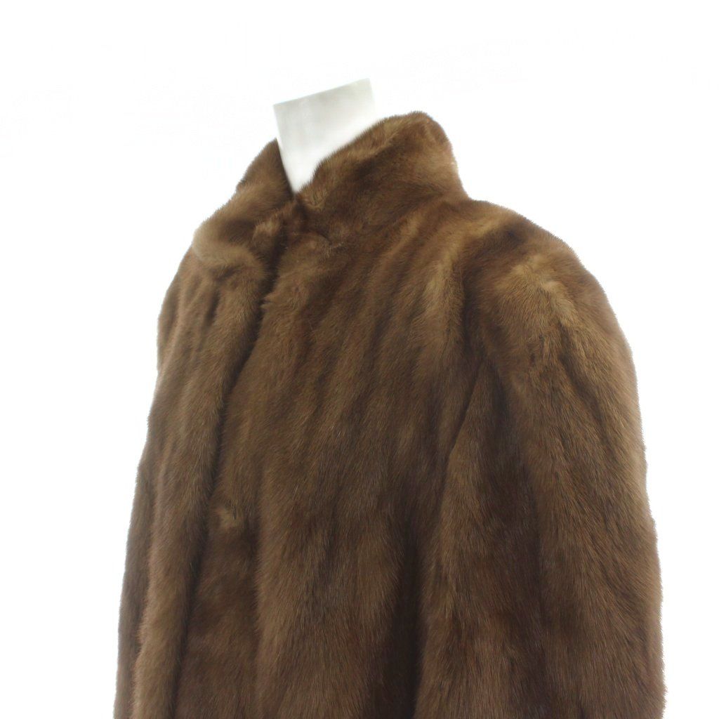 エンバ EMBA ファーコート ミンク 毛皮 ブラウン ミドル丈 /PP □GY18
