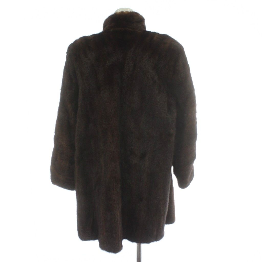 エンバ EMBA ファーコート ミンク 毛皮 ミドル丈 ブラウン /PP □GY18