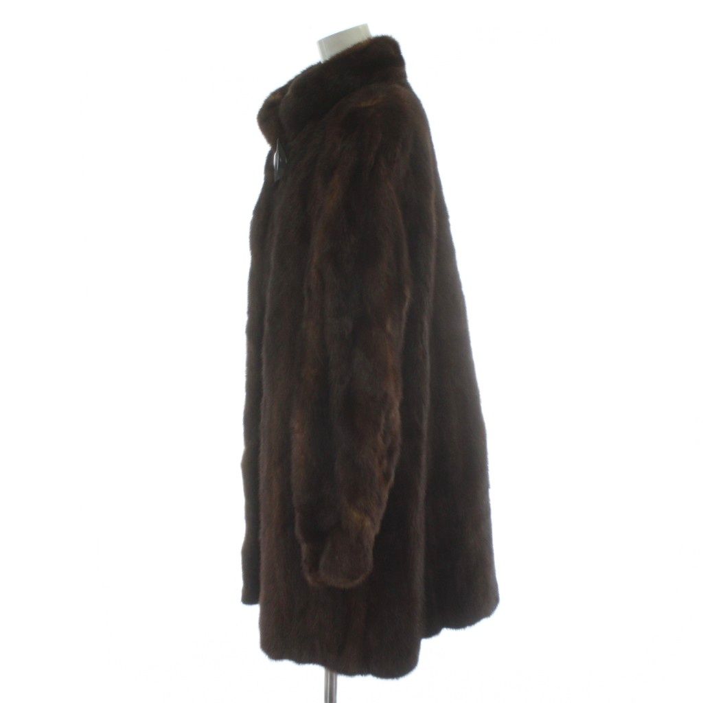 エンバ EMBA ファーコート ミンク 毛皮 ミドル丈 ブラウン /PP □GY18