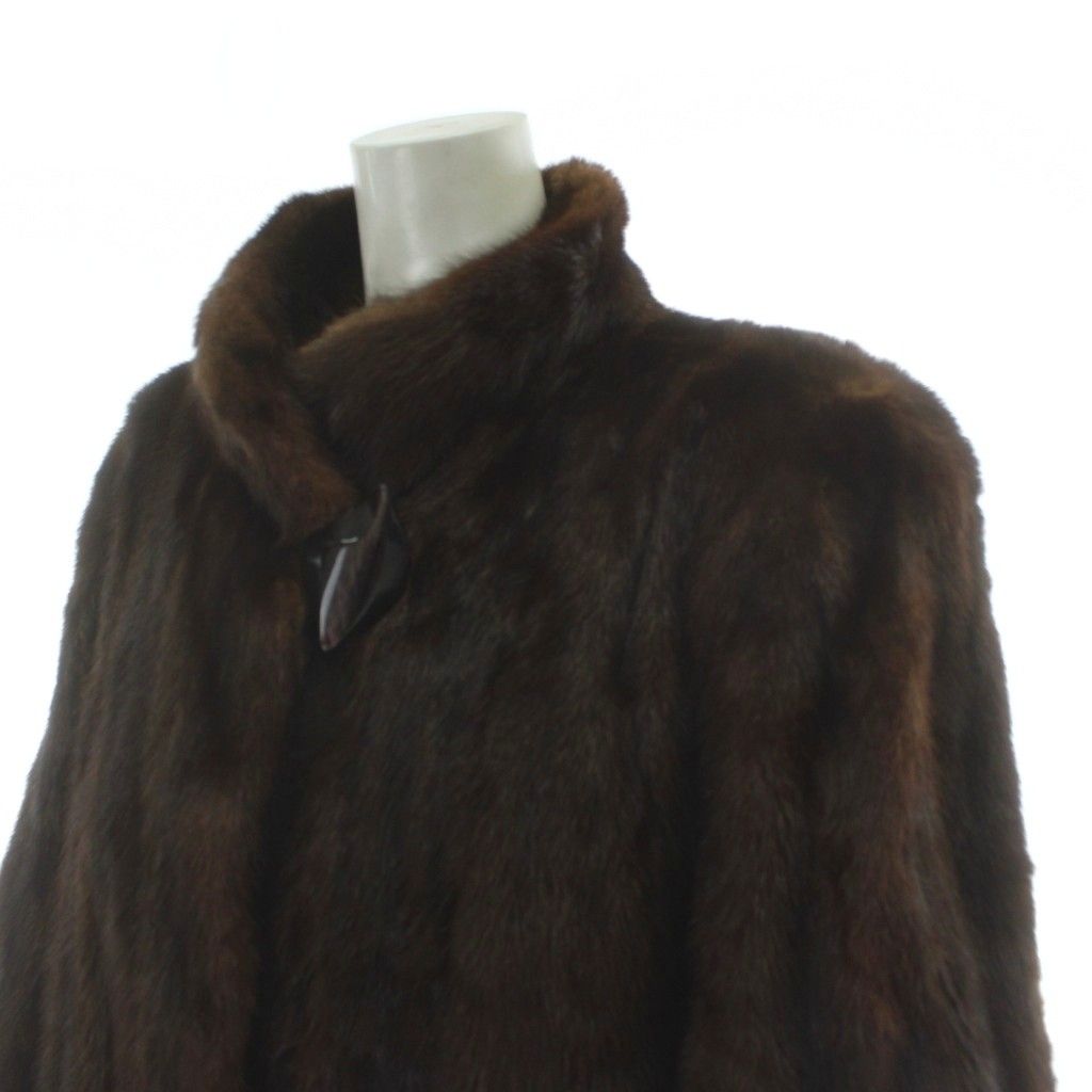 エンバ EMBA ファーコート ミンク 毛皮 ミドル丈 ブラウン /PP □GY18