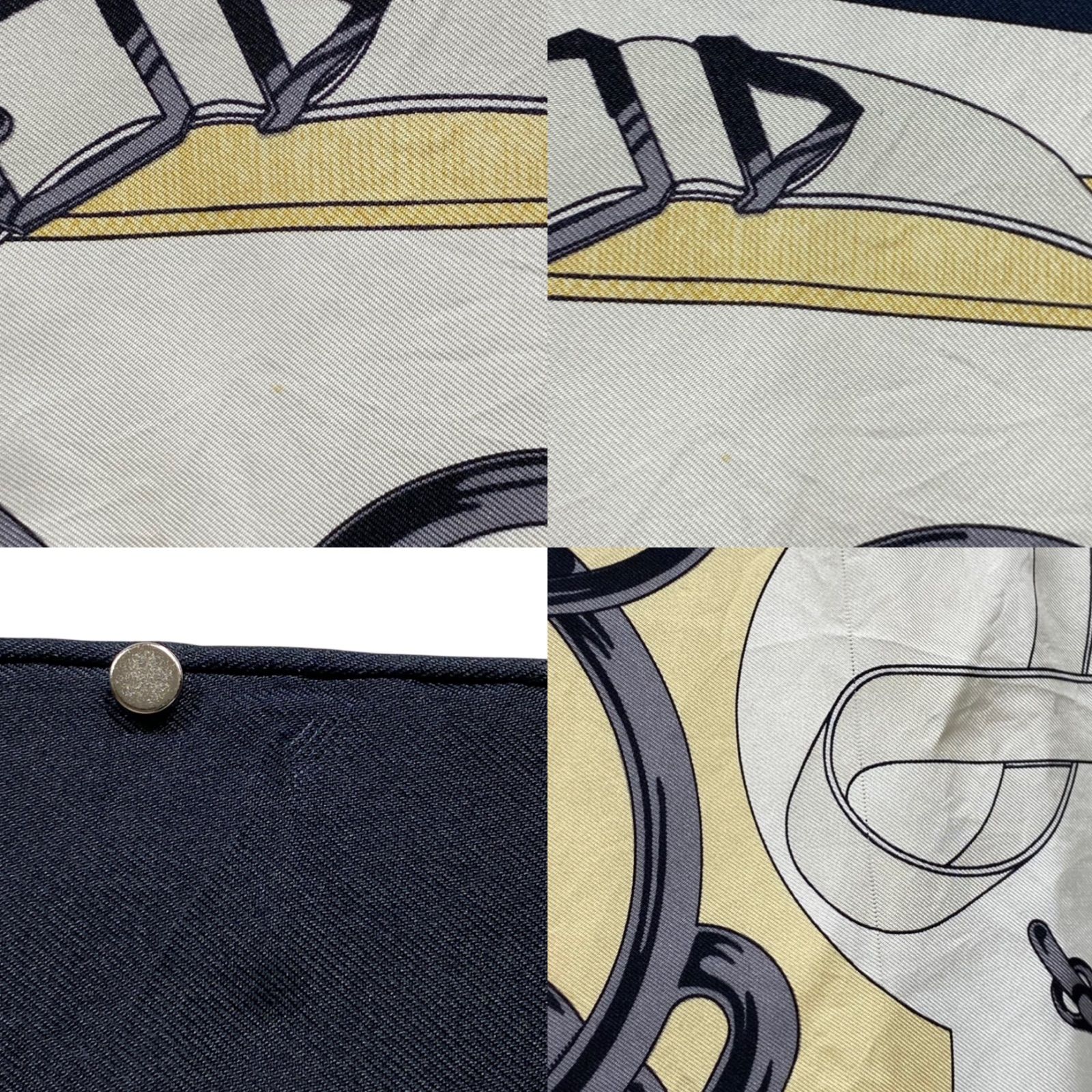 エルメス カレ90 Eperon d'or シルクスカーフ 黄金の拍車 ネイビー