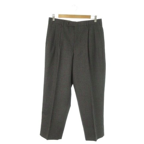 80s BURBERRYS ウールスラックス グレー タック バーバリー 90年代 Burberry's バーバリー ウールスラックスパンツ 2タック ワイド