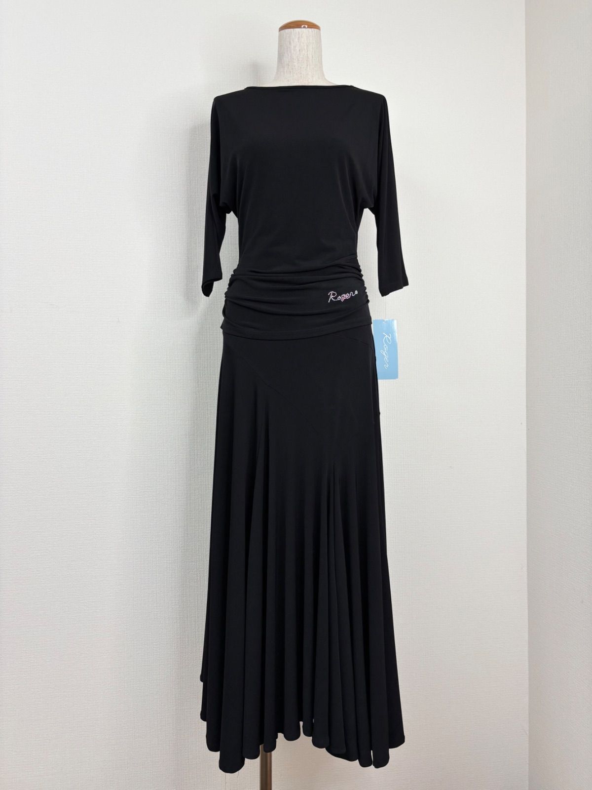 社交ダンス ブラック ドルマンスリーブ 美シルエット セットアップドレス 衣装 Roger