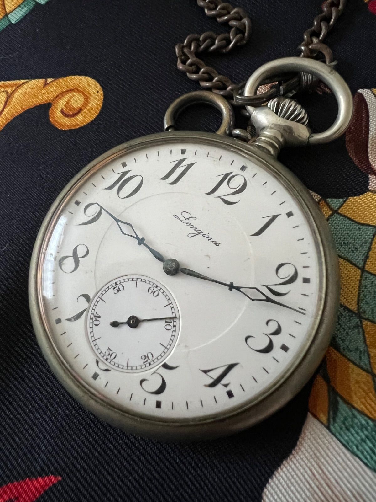 ロンジン 懐中時計 手巻き 稼働品 アンティーク スモセコ