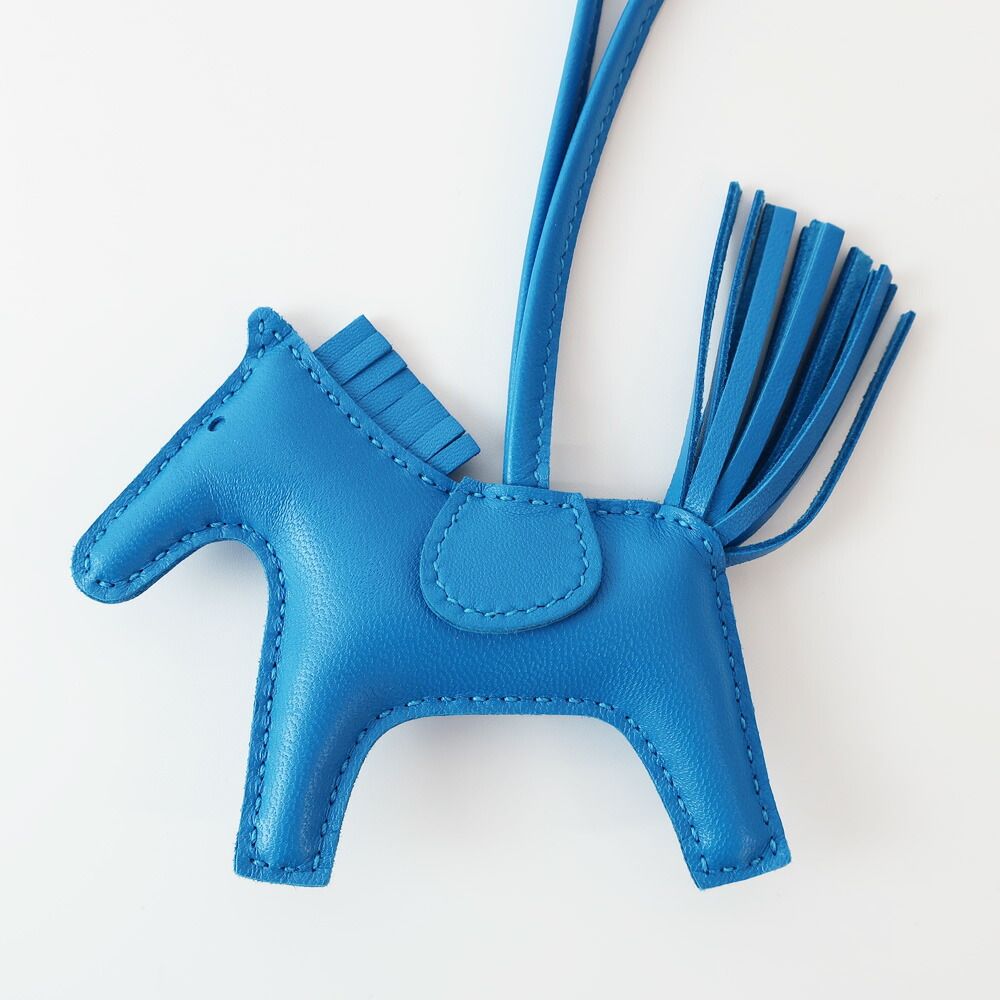 天白】エルメス ロデオPM バッグチャーム ブルーザンジバル U刻印 2022