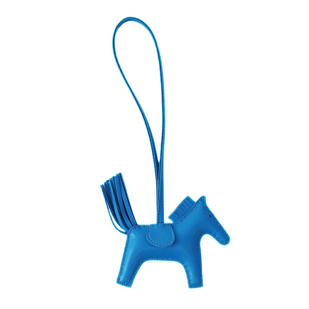 天白】エルメス ロデオPM バッグチャーム ブルーザンジバル U刻印 2022