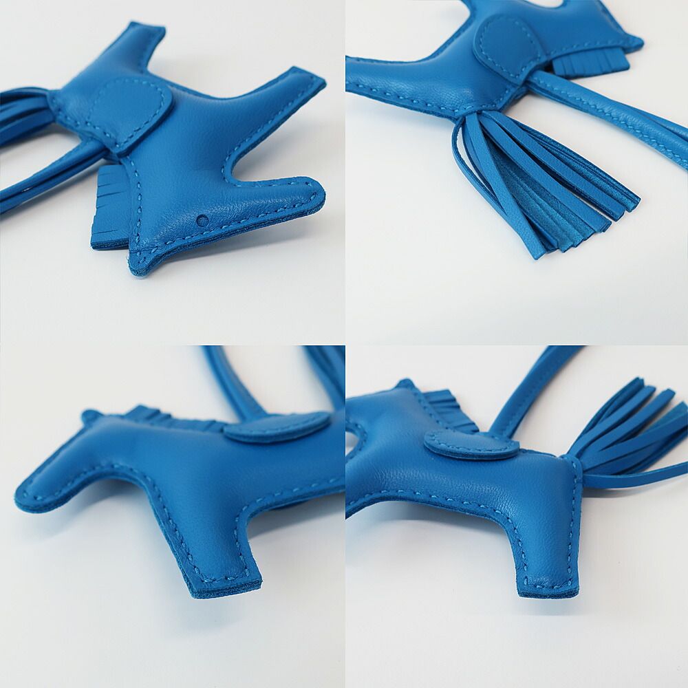 天白】エルメス ロデオPM バッグチャーム ブルーザンジバル U刻印 2022