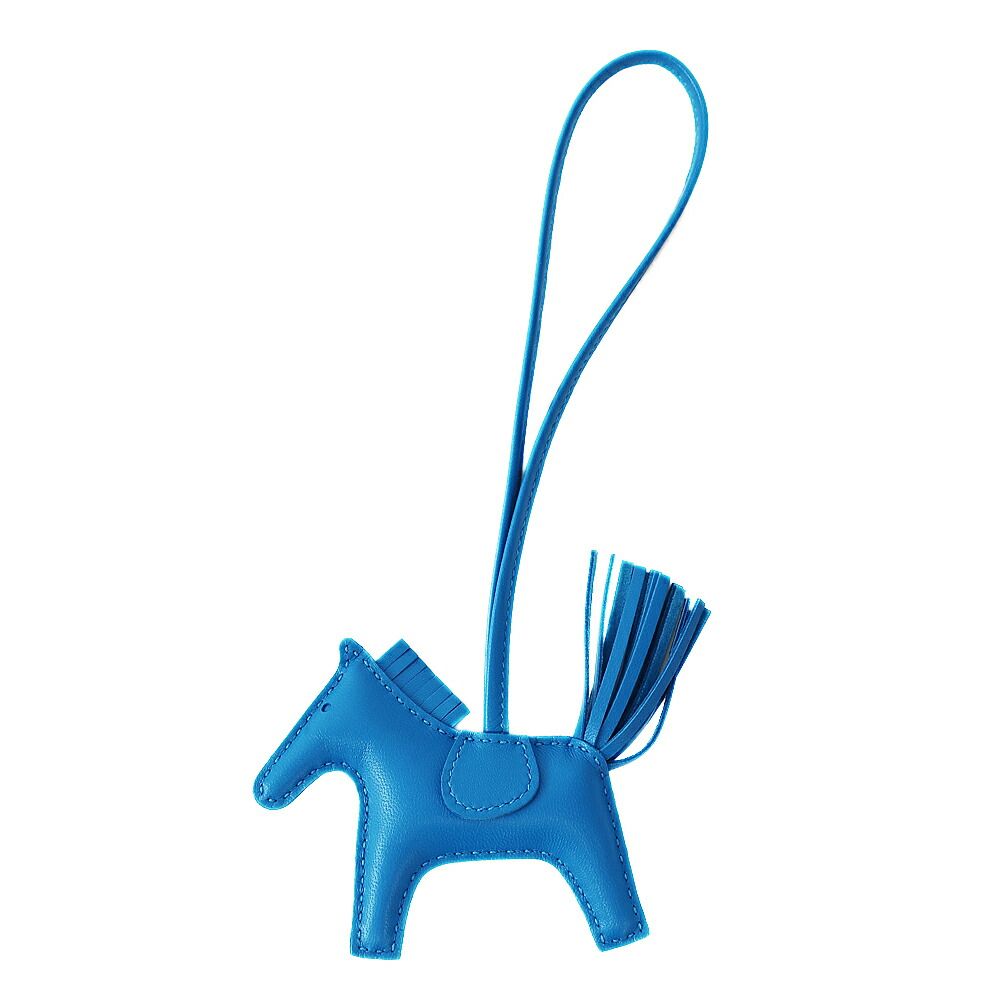 天白】エルメス ロデオPM バッグチャーム ブルーザンジバル U刻印 2022