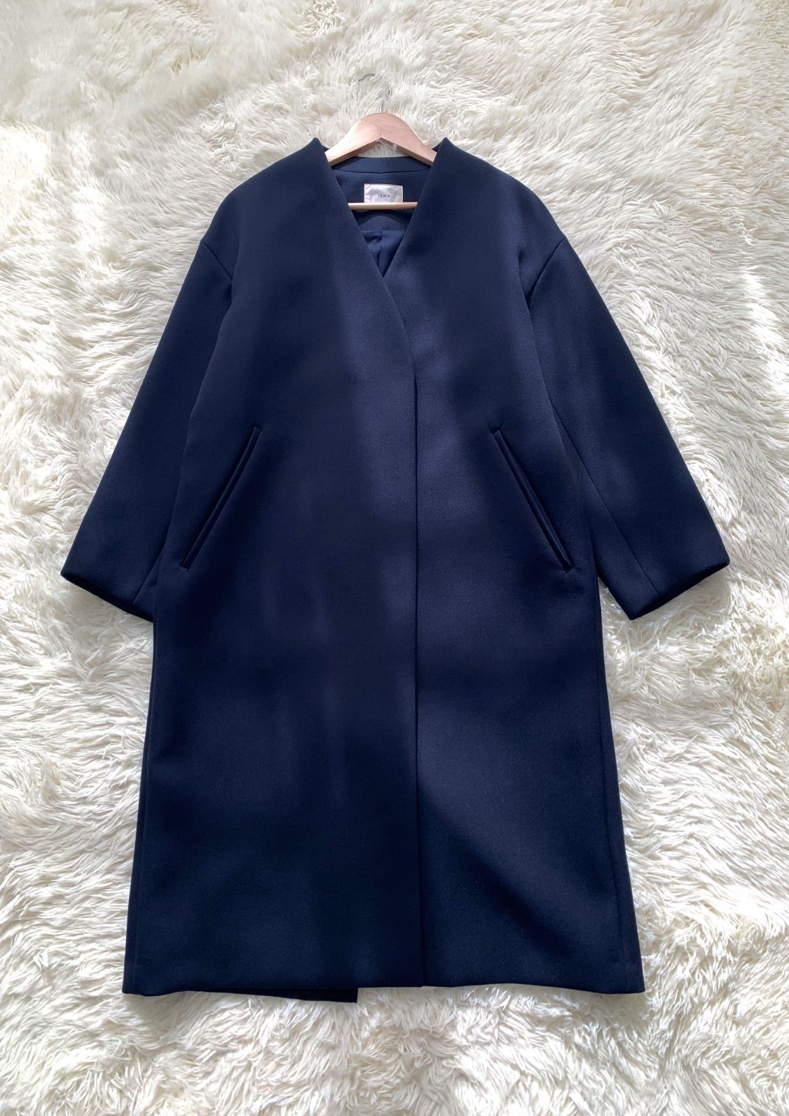 イエナ　トレンチロングコート 36 ネイビー 2025春発売 IENA 公式 ネイビー ロングコート サイズ 36 トレンチロングコート