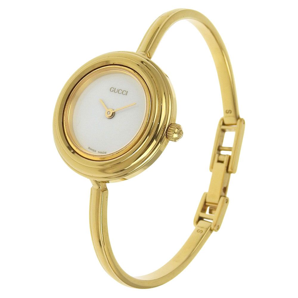 GUCCI】グッチ チェンジベゼル 11/12.2 金メッキ クオーツ アナログ
