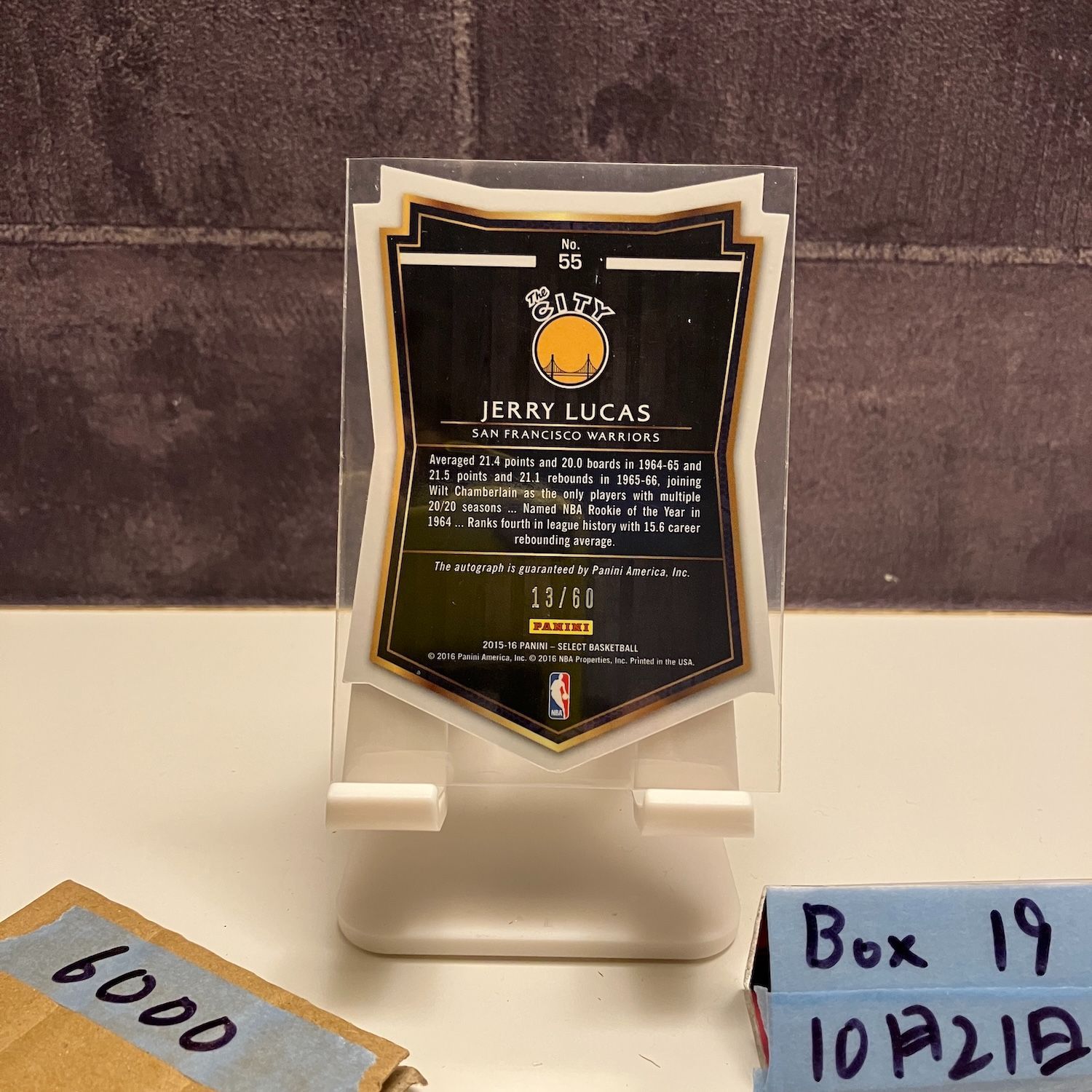 2015-16 Panini Select Jerry Lucas 13/60 直筆サインカード SAN