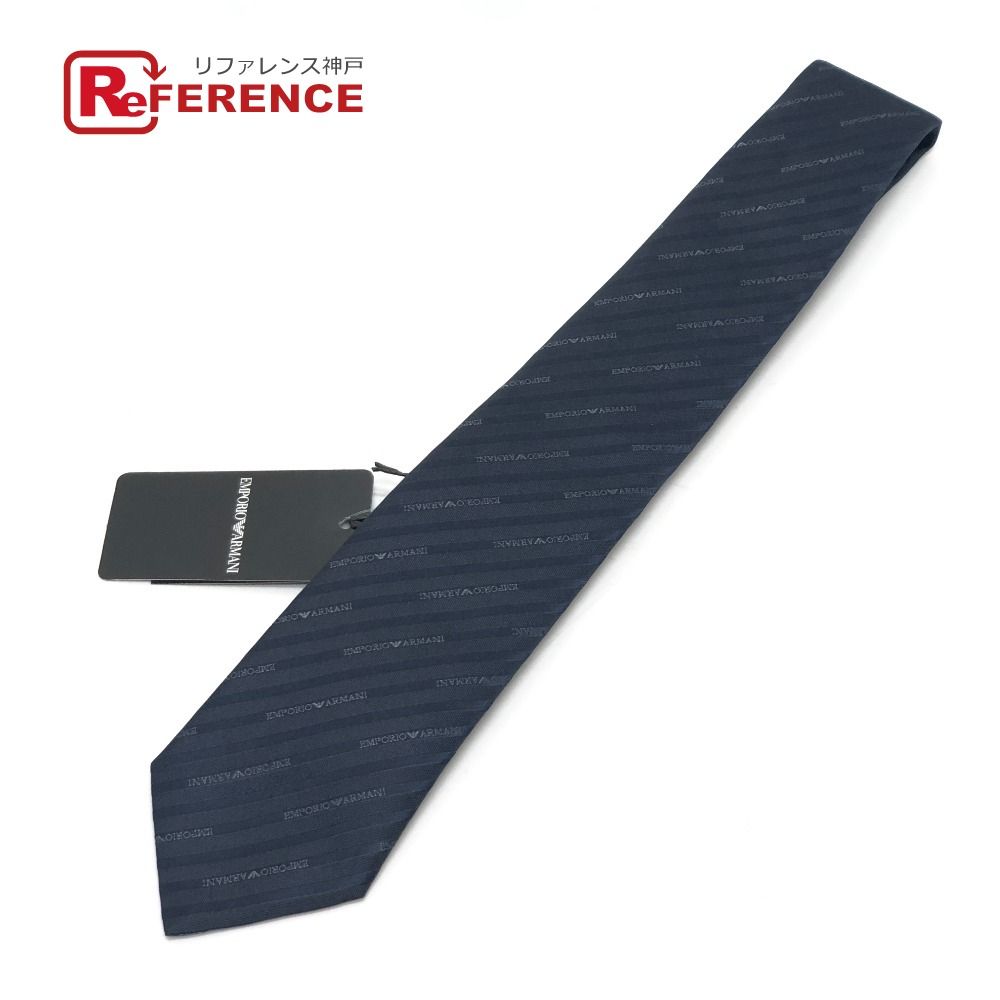 Emporio Armani エンポリオ アルマーニ ネクタイ ピュアシルク オールオーバージャカードロゴ 340075 シルク ブルー
