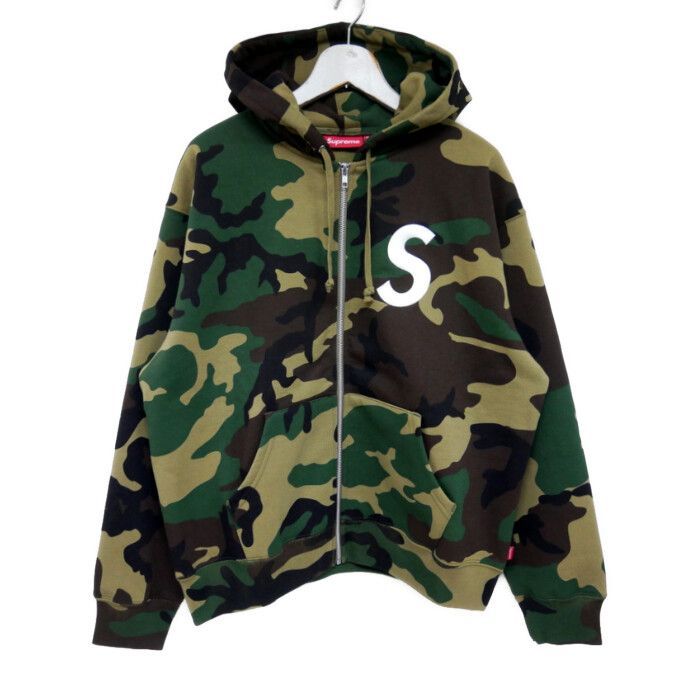 Supreme 正規 25 AW FW S Logo Zip Up Hooded Sweatshirt Sロゴ ジップアップフーデッドスウェットシャツ ジップパーカー Woodland Camo ウッドランドカモ カモフラ 迷彩 M