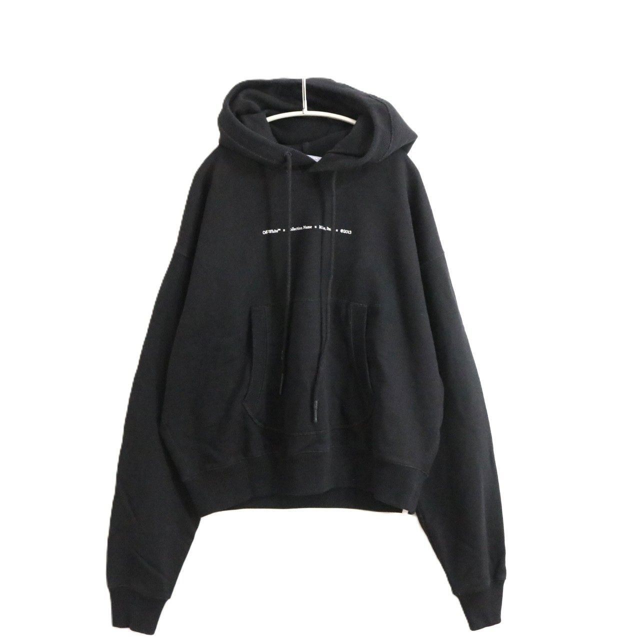 A OFF-WHITE オフホワイト M メンズ パーカー 21 AW TORNADO ARROW OVER HOODIE トルネード アローロゴ プルオーバー フーディー 裏起毛なし 黒 古着