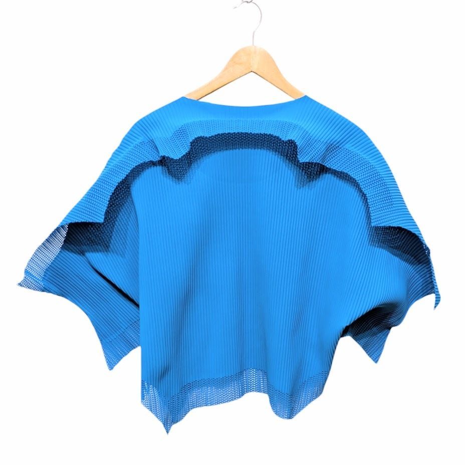 65 24 AW me ISSEY MIYAKE ミーイッセイミヤケ 変形トップス カットソー ブルー系