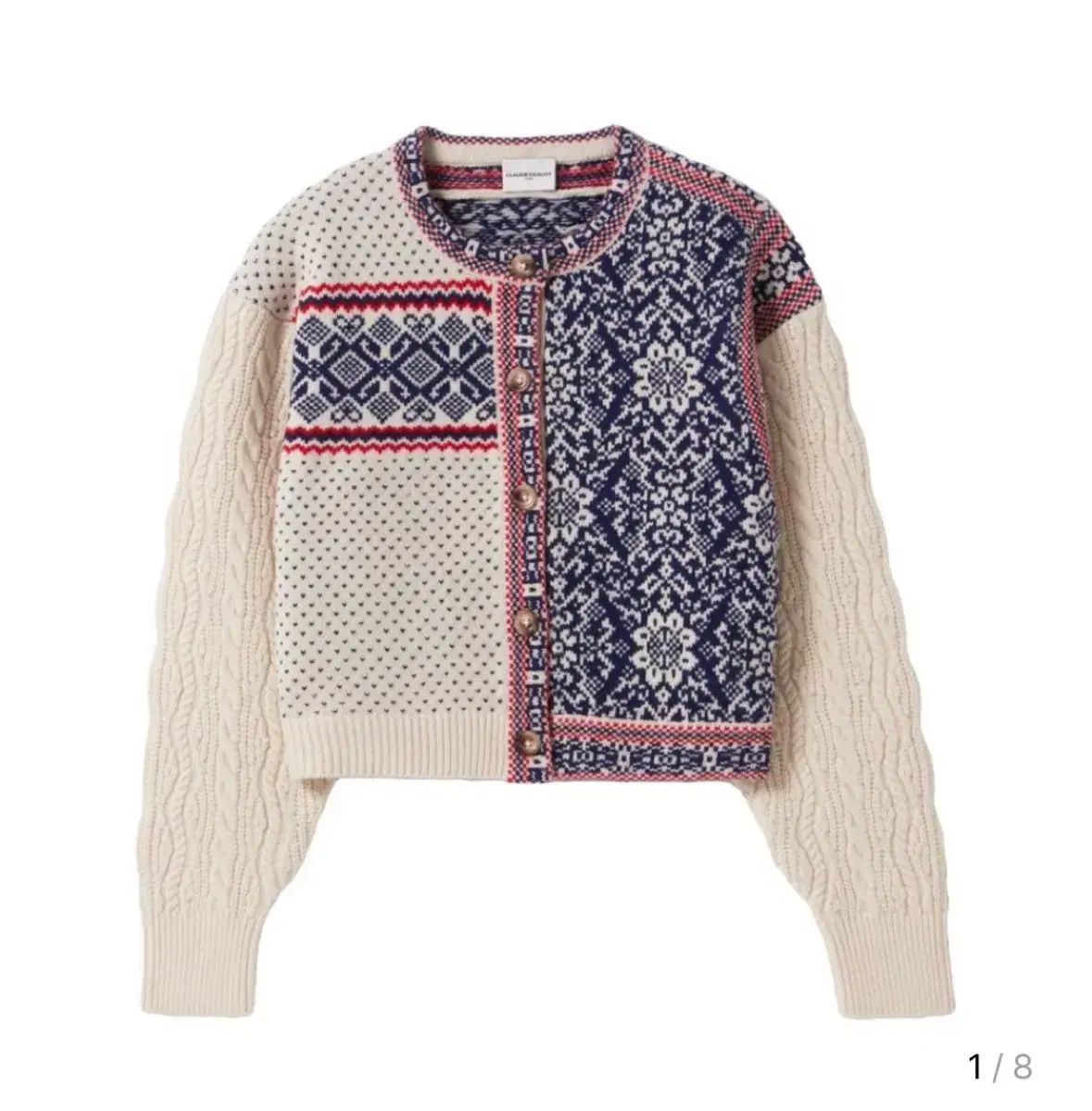 クローディピエロのインタルシア ニット ウール カーディガン