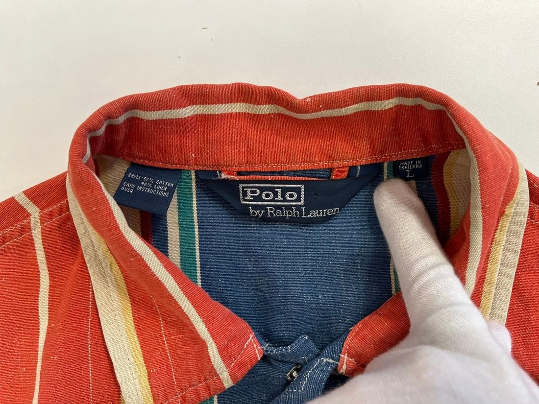 ラルフローレン RalphLauren リネン混 ストライプ ジャケット 三角タグ