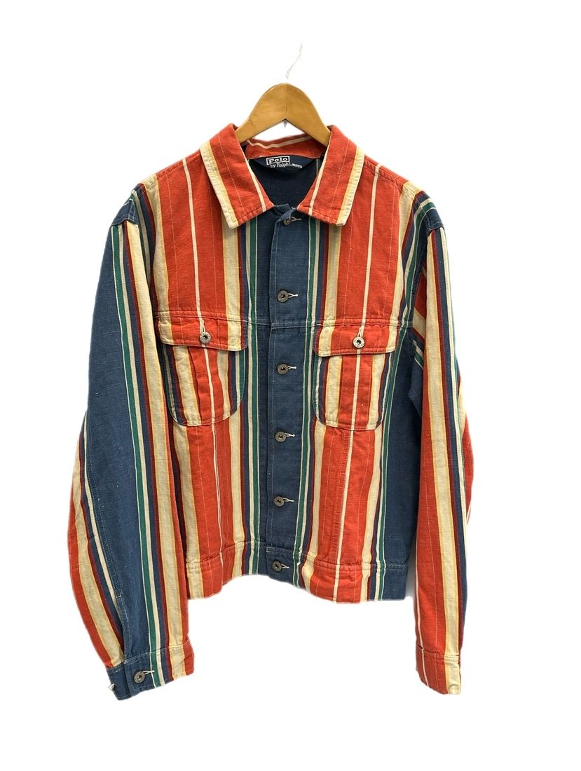 ラルフローレン RalphLauren リネン混 ストライプ ジャケット 三角タグ