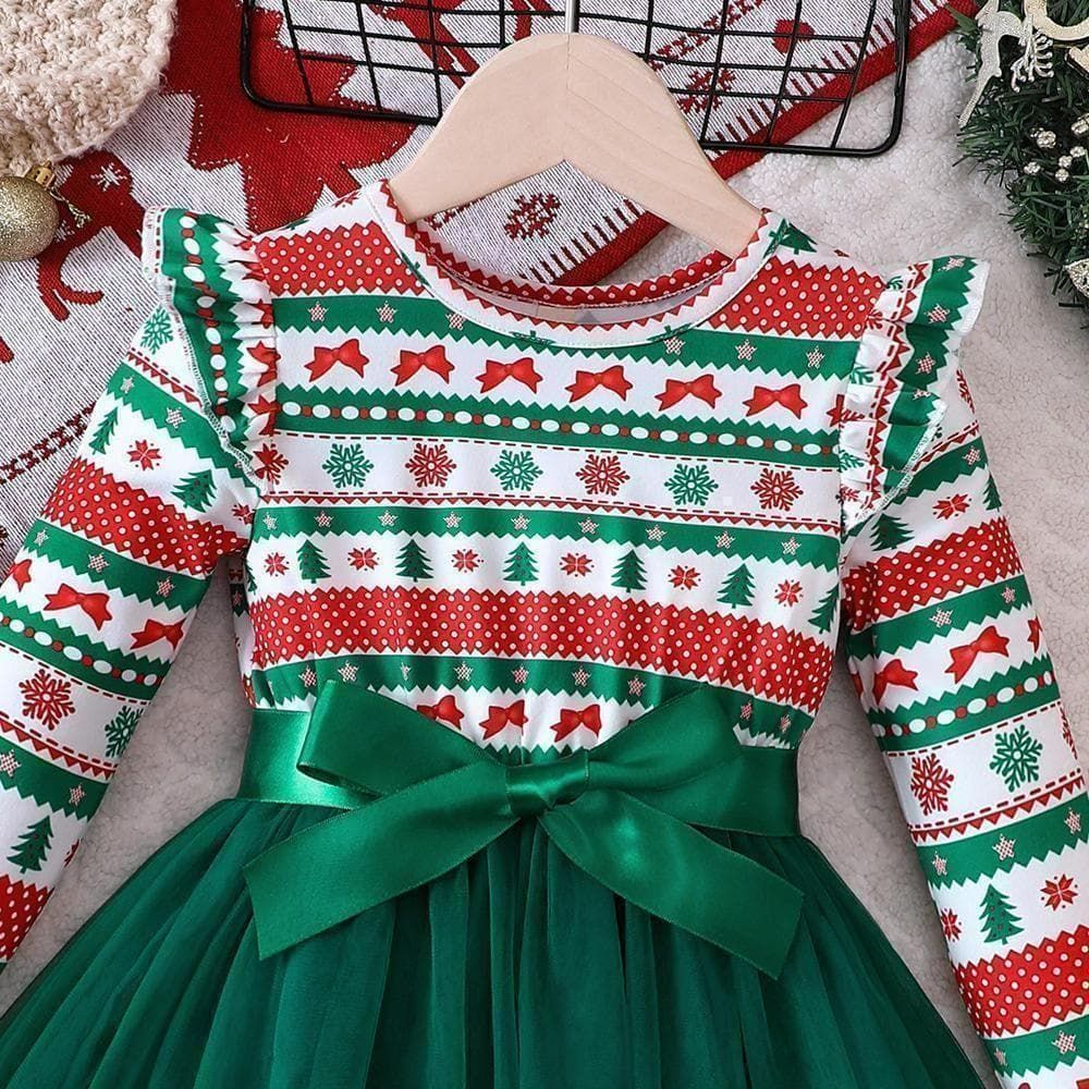 即納】クリスマス 女の子ドレス D 110cm 120cm 130cm ワンピース北欧 