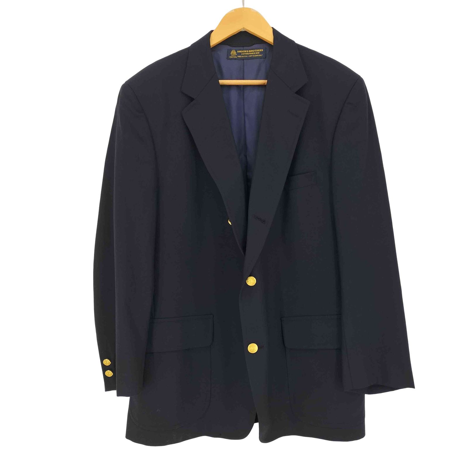 美品 XXLサイズ相当44 ブルックスブラザーズ　金ボタン紺ブレ ブルックスブラザーズ BROOKS BROTHERS 80s USA製 金ボタン 2B