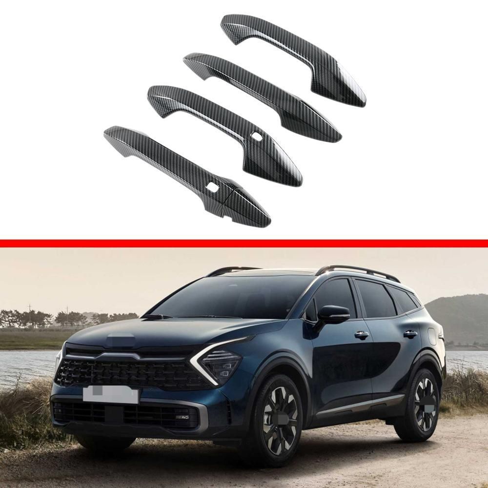 【送料無料】22年式 キア・スポーテージ NQ5 外ドアハンドル＆外ドアノブカバー カーボン調ABS製 4点セットZX07