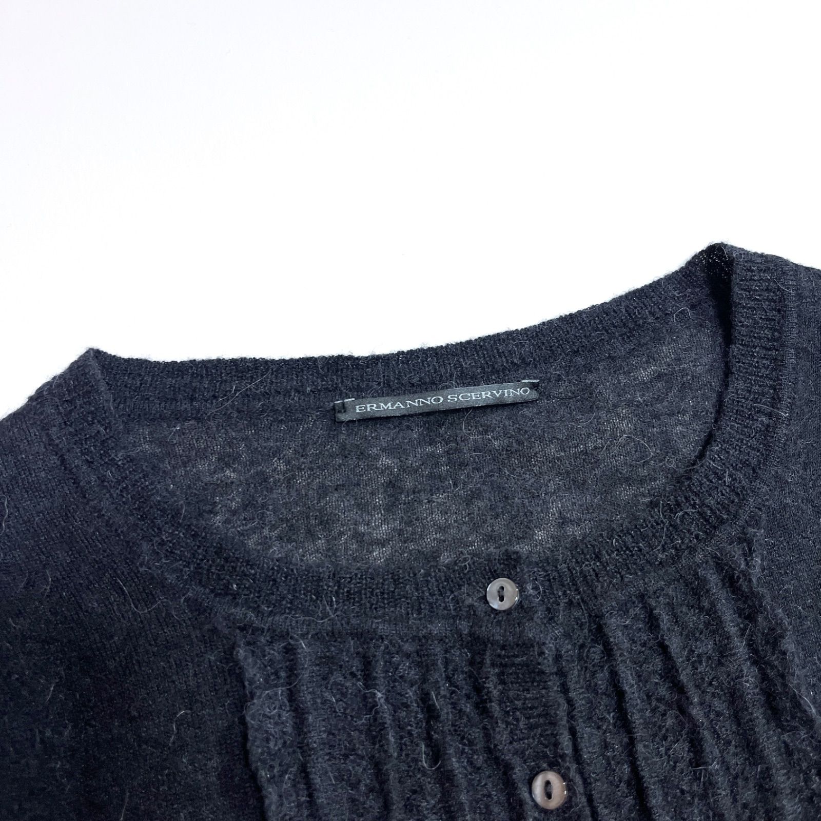 cZ51 ERMANNO SCERVINO アルパカ 薄手 刺繍 カーディガン ニット