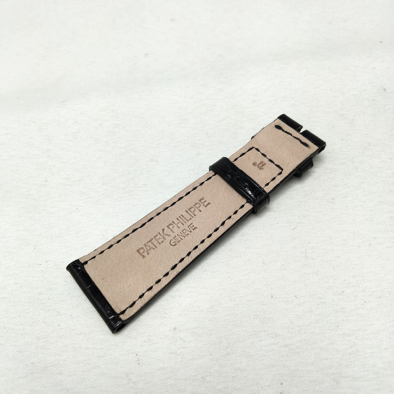 パテックフィリップ ブラック クロコ ベルト 中古 PATEK PHILIPPE - 本物 パテックフィリップ 純正品 クロコダイルレザー