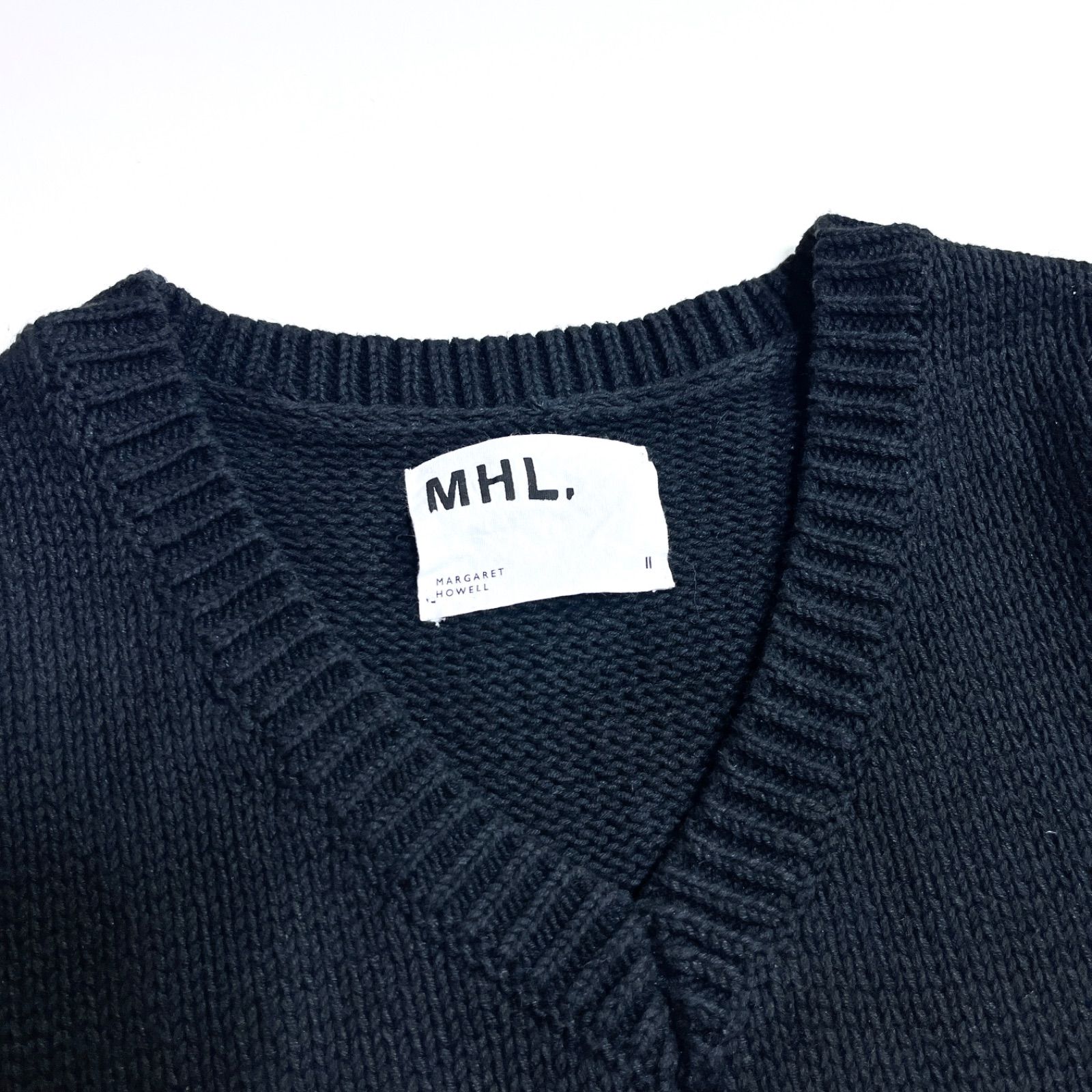 cZ38 MHL. Vネック リネン ベスト 2022SS コットン ジレ ニットベスト