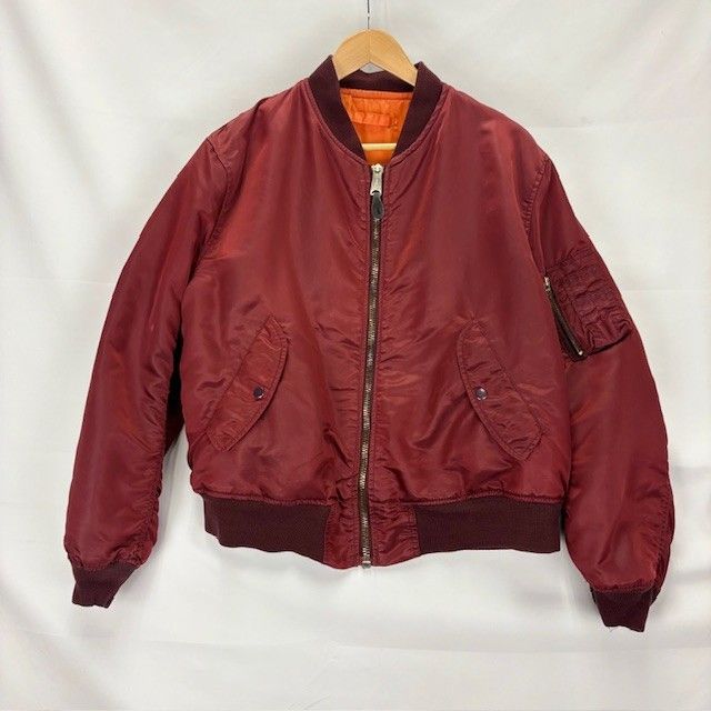 VINTAGE ALPHA industries MA-1 マルーン IDEAL ZIP MADE IN USA