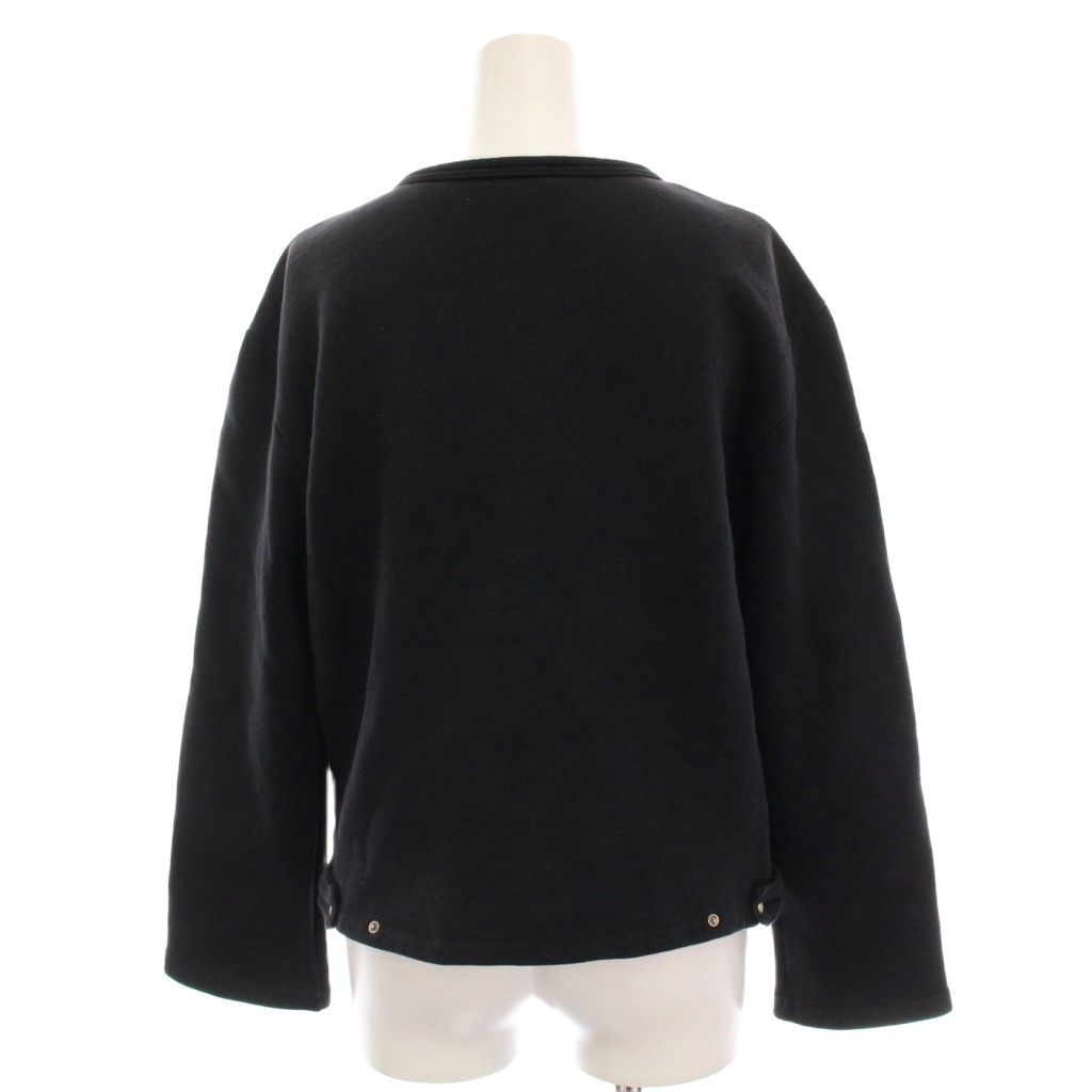 アニエスベー agnes b. カーディガン 長袖 2 黒 ブラック 裏起毛 /YM