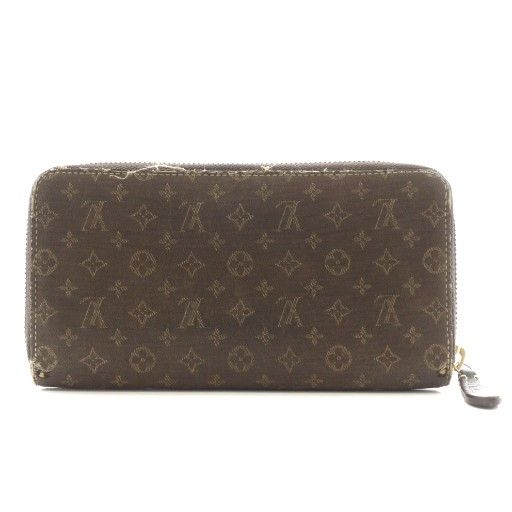 【LOUIS VUITTON】 ジッピーウォレット モノグラムミニラン こげ茶 ルイヴィトン LOUIS VUITTON モノグラムミニラン ジッピーウォレット