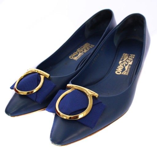 サルヴァトーレフェラガモ Salvatore Ferragamo パンプス チャンキー