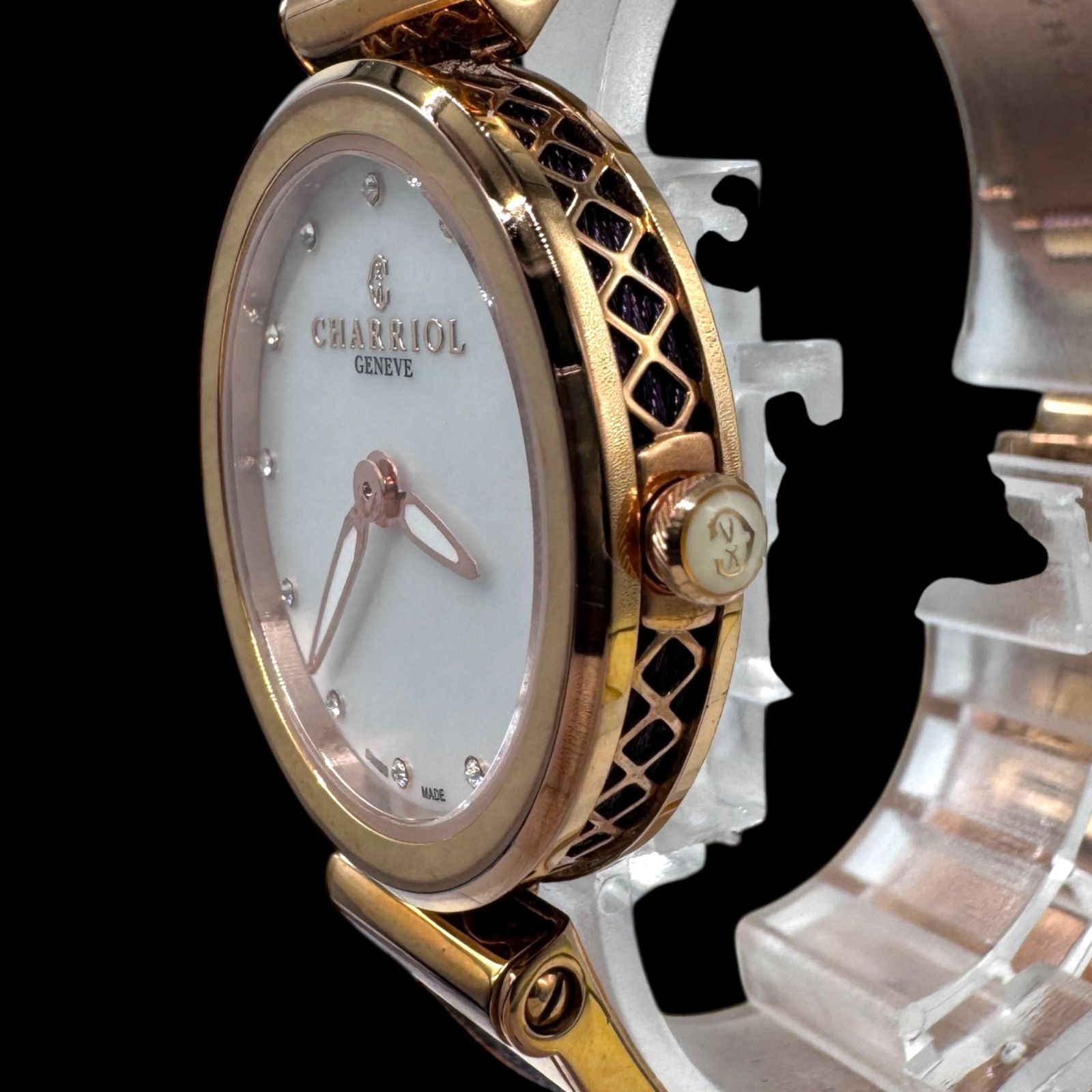 箱付き 稼働美品 CHARRIOL シャリオール フォーエバー 12Pダイヤ FE32