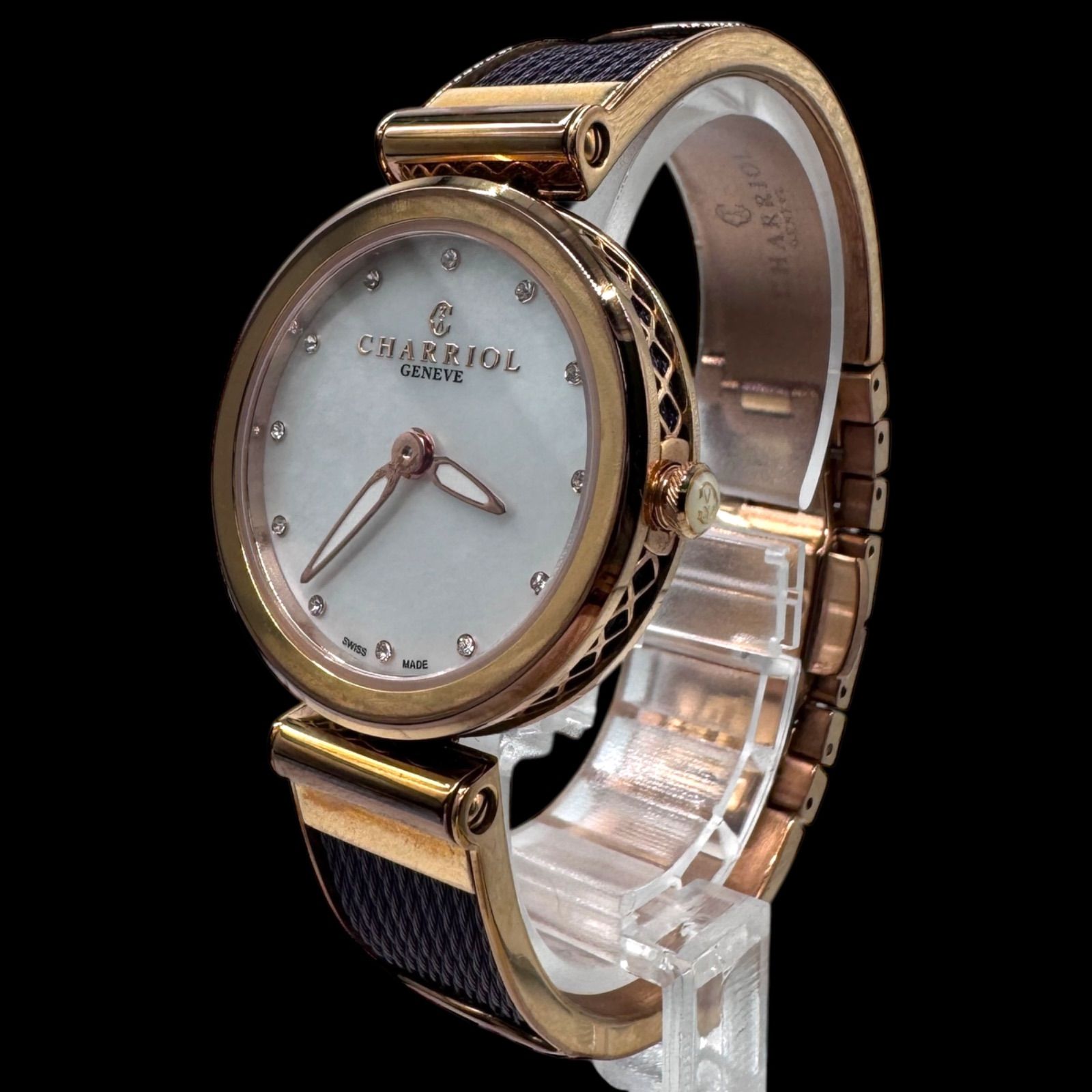 箱付き 稼働美品 CHARRIOL シャリオール フォーエバー 12Pダイヤ FE32