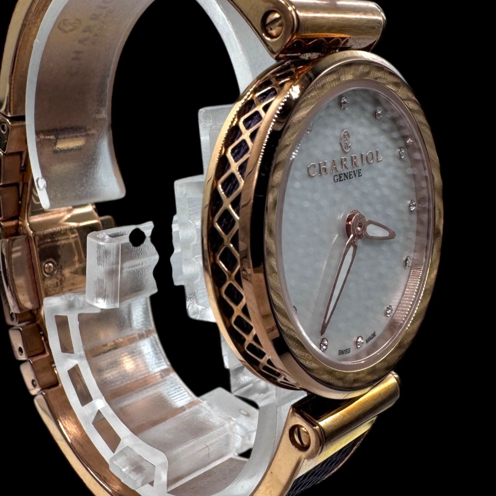 箱付き 稼働美品 CHARRIOL シャリオール フォーエバー 12Pダイヤ FE32