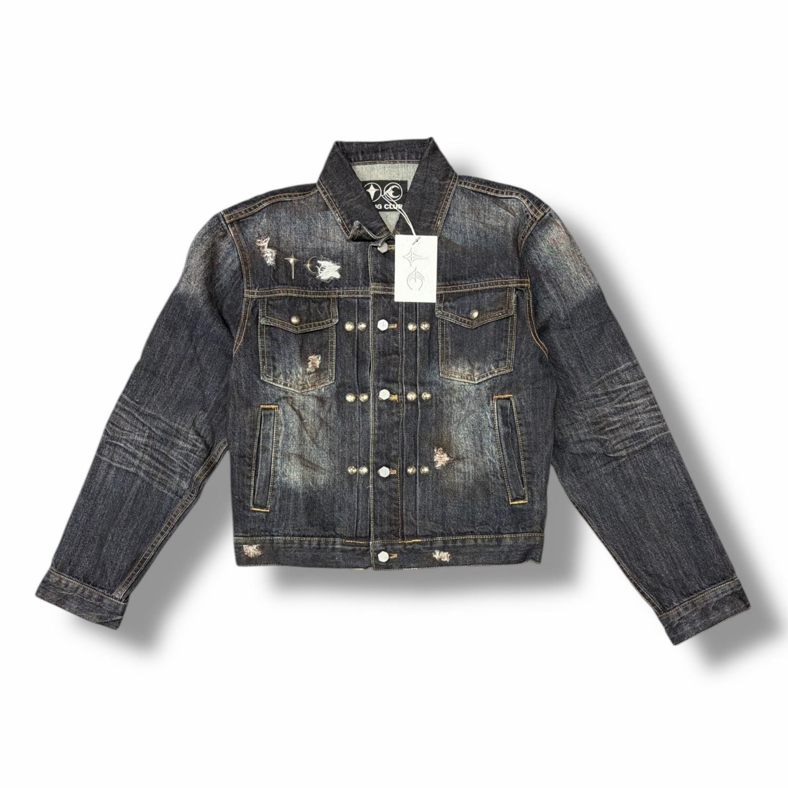 未使用 THUG CLUB BURN DOWN DENIM JACKET バーンダウンデニム